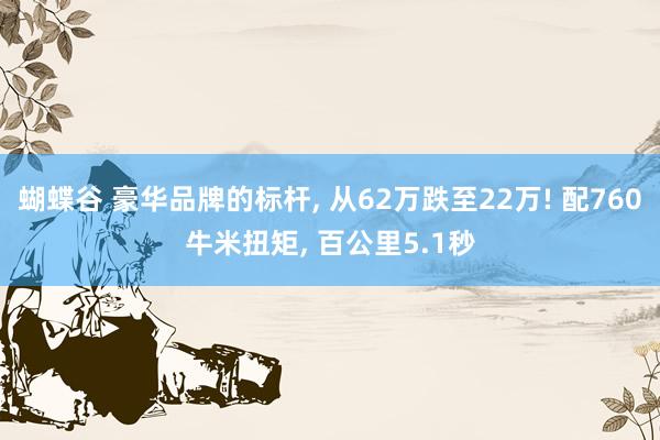 蝴蝶谷 豪华品牌的标杆， 从62万跌至22万! 配760牛米扭矩， 百公里5.1秒