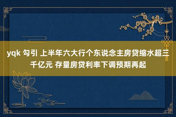 yqk 勾引 上半年六大行个东说念主房贷缩水超三千亿元 存量房贷利率下调预期再起