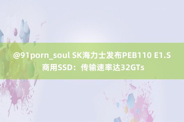 @91porn_soul SK海力士发布PEB110 E1.S 商用SSD：传输速率达32GTs