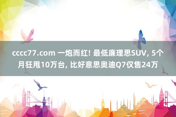 cccc77.com 一炮而红! 最低廉理思SUV， 5个月狂甩10万台， 比好意思奥迪Q7仅售24万