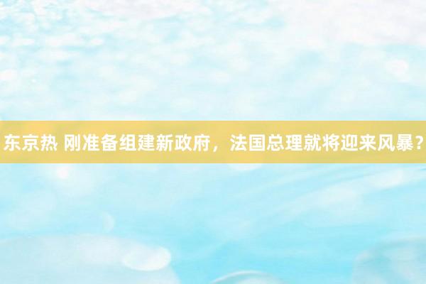 东京热 刚准备组建新政府，法国总理就将迎来风暴？