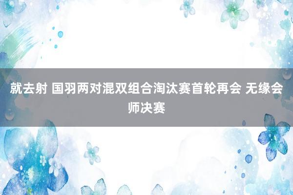 就去射 国羽两对混双组合淘汰赛首轮再会 无缘会师决赛