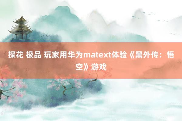 探花 极品 玩家用华为matext体验《黑外传：悟空》游戏