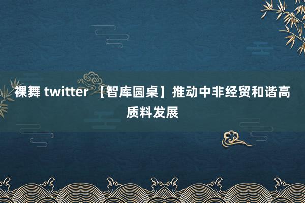 裸舞 twitter 【智库圆桌】推动中非经贸和谐高质料发展