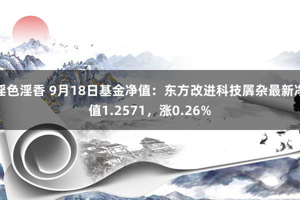 淫色淫香 9月18日基金净值：东方改进科技羼杂最新净值1.2571，涨0.26%