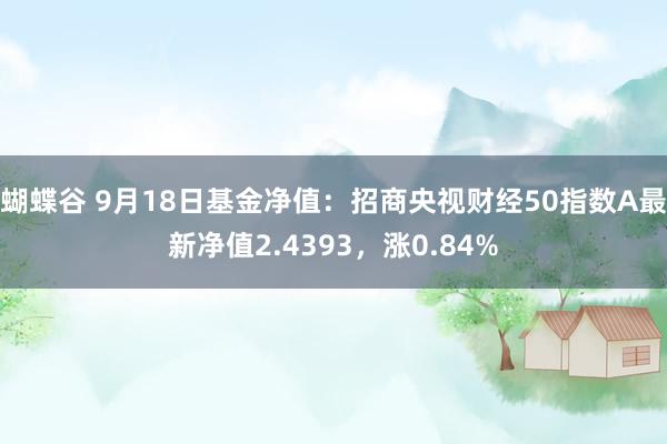 蝴蝶谷 9月18日基金净值：招商央视财经50指数A最新净值2.4393，涨0.84%