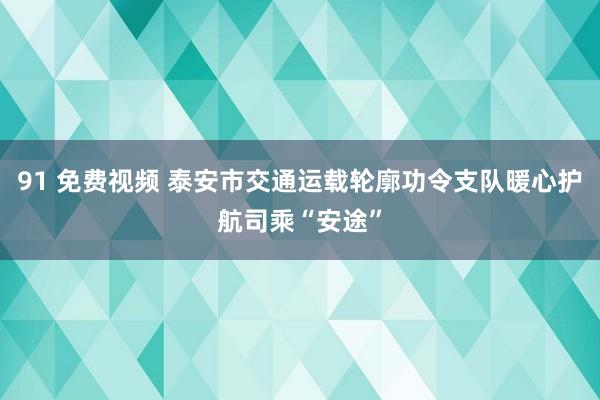 91 免费视频 泰安市交通运载轮廓功令支队暖心护航司乘“安途”