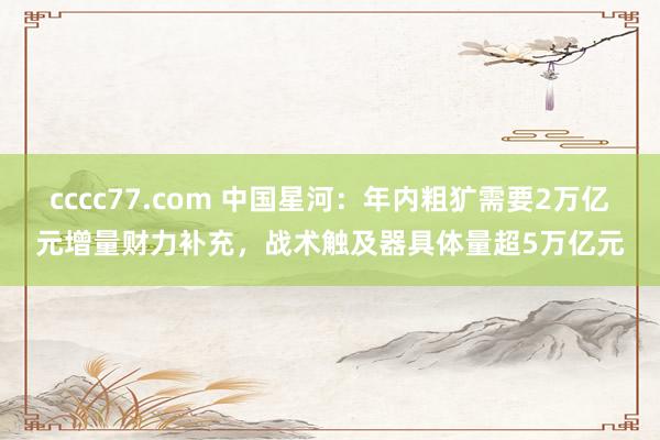 cccc77.com 中国星河：年内粗犷需要2万亿元增量财力补充，战术触及器具体量超5万亿元