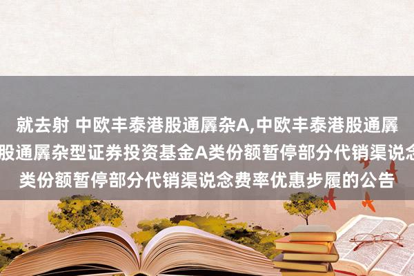 就去射 中欧丰泰港股通羼杂A，中欧丰泰港股通羼杂C: 对于中欧丰泰港股通羼杂型证券投资基金A类份额暂停部分代销渠说念费率优惠步履的公告