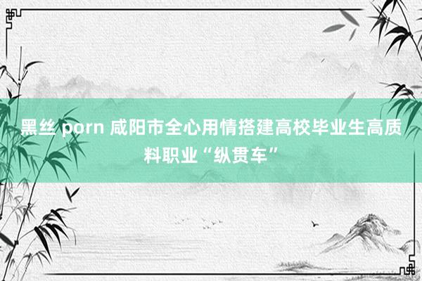 黑丝 porn 咸阳市全心用情搭建高校毕业生高质料职业“纵贯车”