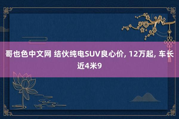 哥也色中文网 结伙纯电SUV良心价， 12万起， 车长近4米9