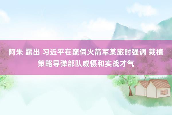 阿朱 露出 习近平在窥伺火箭军某旅时强调 栽植策略导弹部队威慑和实战才气