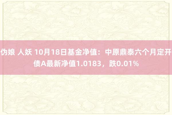 伪娘 人妖 10月18日基金净值：中原鼎泰六个月定开债A最新净值1.0183，跌0.01%