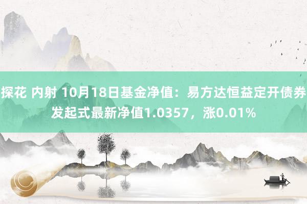 探花 内射 10月18日基金净值：易方达恒益定开债券发起式最新净值1.0357，涨0.01%