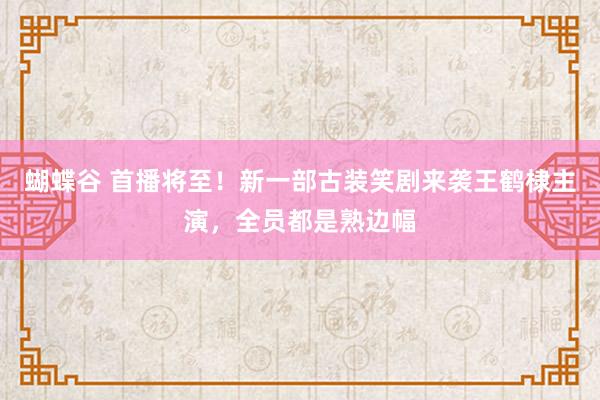 蝴蝶谷 首播将至！新一部古装笑剧来袭王鹤棣主演，全员都是熟边幅