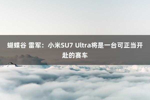 蝴蝶谷 雷军：小米SU7 Ultra将是一台可正当开赴的赛车