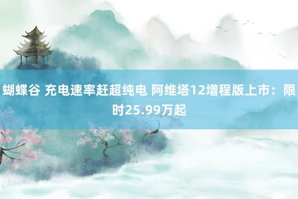 蝴蝶谷 充电速率赶超纯电 阿维塔12增程版上市：限时25.99万起