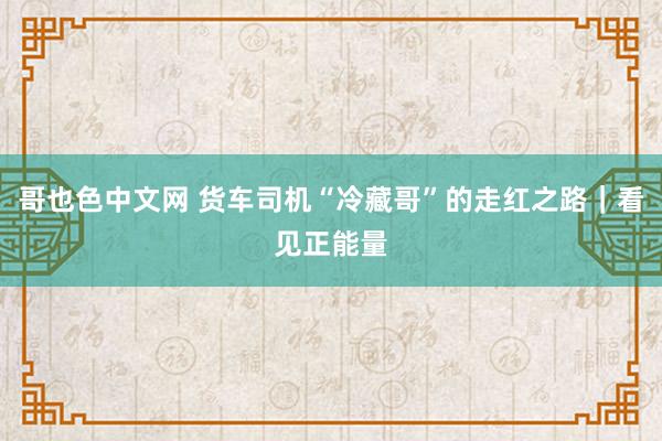 哥也色中文网 货车司机“冷藏哥”的走红之路｜看见正能量