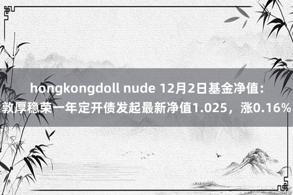 hongkongdoll nude 12月2日基金净值：敦厚稳荣一年定开债发起最新净值1.025，涨0.16%