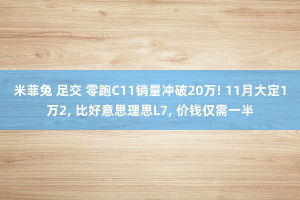 米菲兔 足交 零跑C11销量冲破20万! 11月大定1万2， 比好意思理思L7， 价钱仅需一半