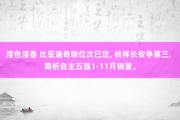 淫色淫香 比亚迪奇瑞位次已定， 祯祥长安争第三， 简析自主五强1-11月销量。