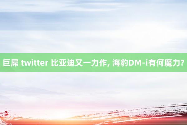 巨屌 twitter 比亚迪又一力作， 海豹DM-i有何魔力?