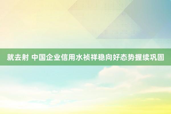 就去射 中国企业信用水祯祥稳向好态势握续巩固