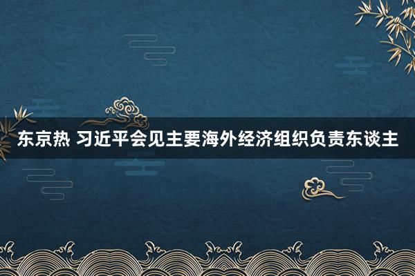 东京热 习近平会见主要海外经济组织负责东谈主