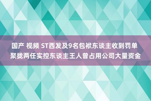 国产 视频 ST西发及9名包袱东谈主收到罚单 聚拢两任实控东谈主王人曾占用公司大量资金