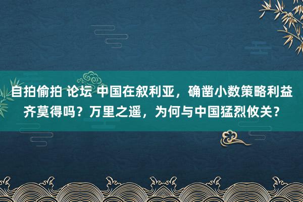 自拍偷拍 论坛 中国在叙利亚，确凿小数策略利益齐莫得吗？万里之遥，为何与中国猛烈攸关？