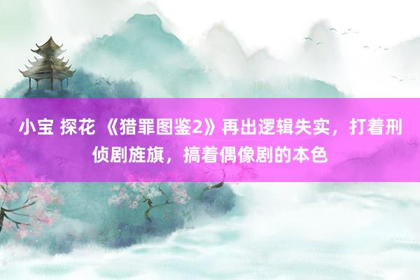 小宝 探花 《猎罪图鉴2》再出逻辑失实，打着刑侦剧旌旗，搞着偶像剧的本色