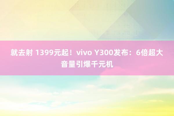 就去射 1399元起！vivo Y300发布：6倍超大音量引爆千元机