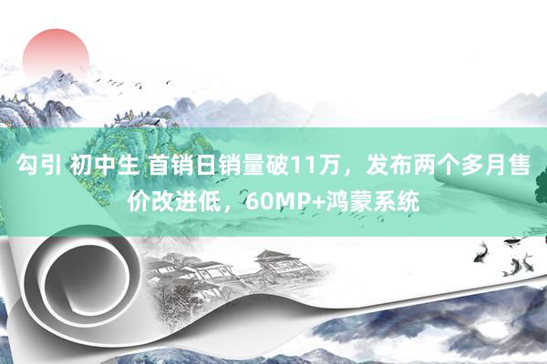 勾引 初中生 首销日销量破11万，发布两个多月售价改进低，60MP+鸿蒙系统