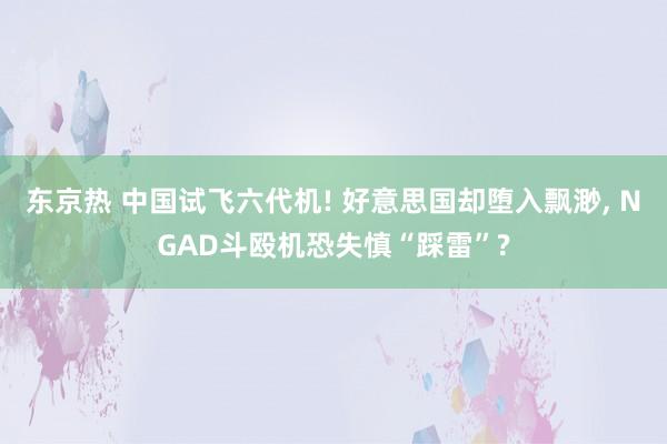 东京热 中国试飞六代机! 好意思国却堕入飘渺， NGAD斗殴机恐失慎“踩雷”?